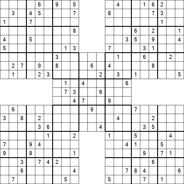 Samurai Sudoku - Difficile