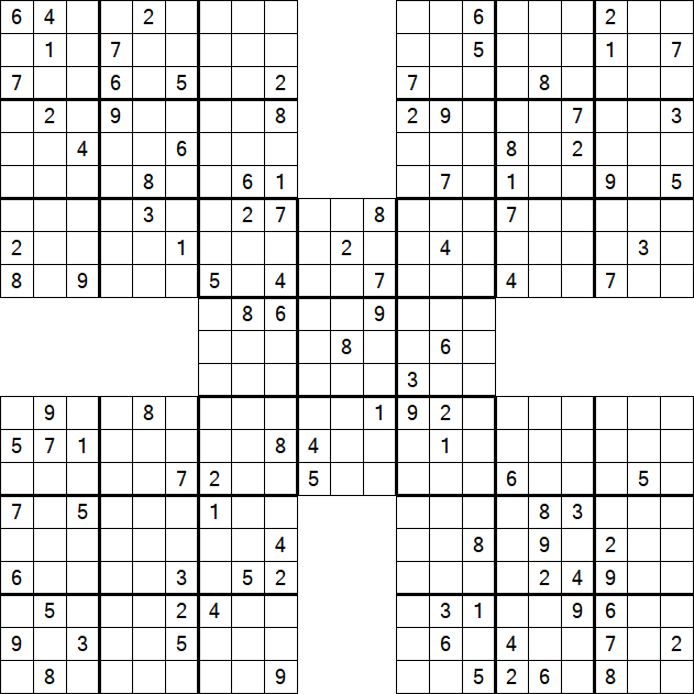 Samurai Sudoku - Difficile