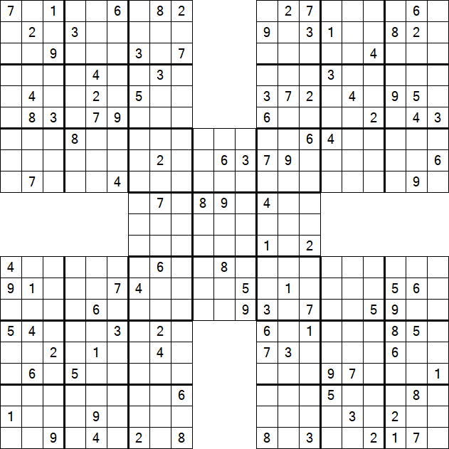 Samurai Sudoku - Difficile