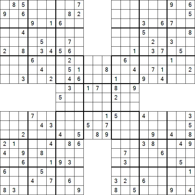 Samurai Sudoku - Difficile