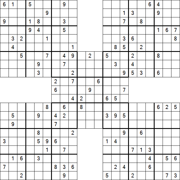 Samurai Sudoku - Difficile