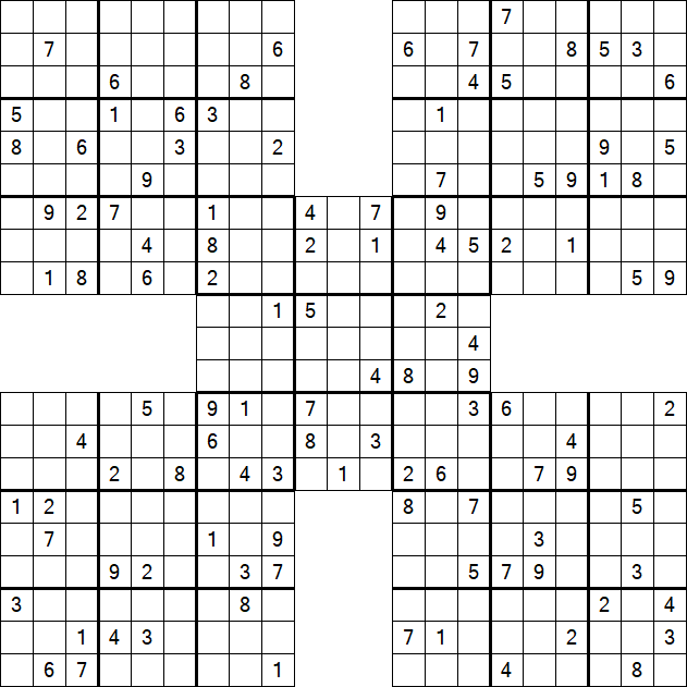 Samurai Sudoku - Difficile