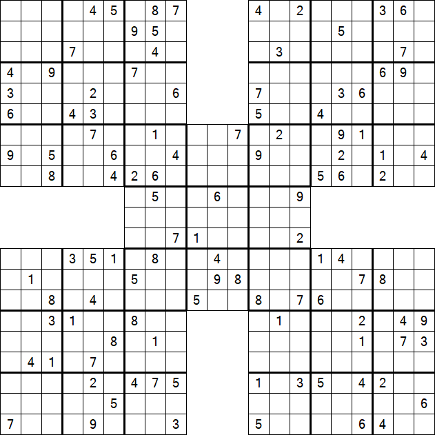 Samurai Sudoku - Difficile
