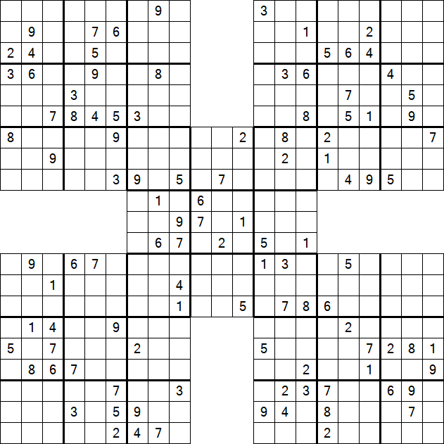 Samurai Sudoku - Difficile
