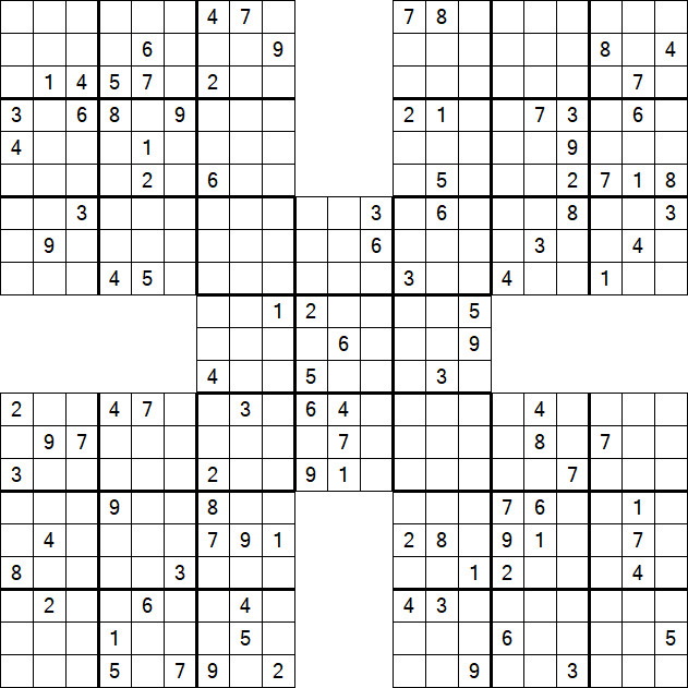 Samurai Sudoku - Difficile