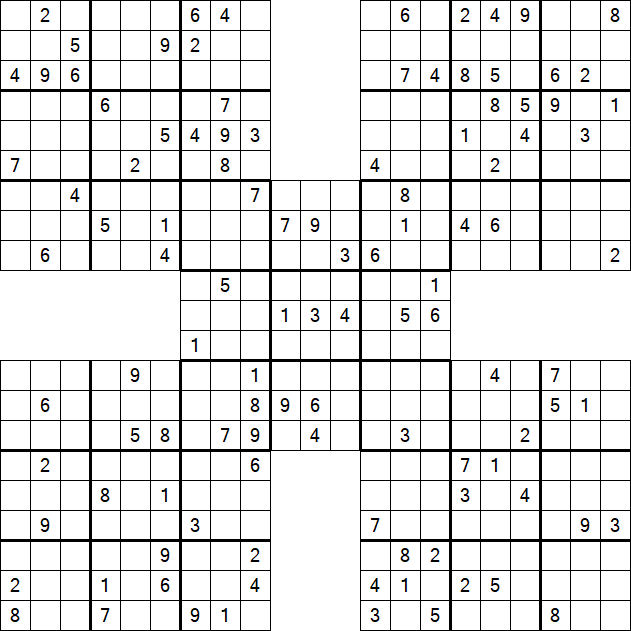 Samurai Sudoku - Difficile