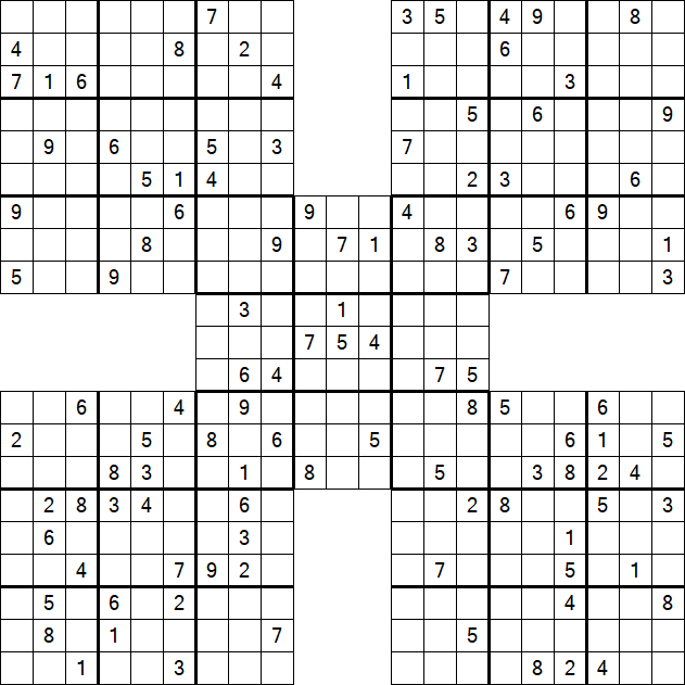Samurai Sudoku - Difficile