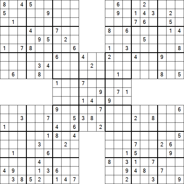 Samurai Sudoku - Difficile