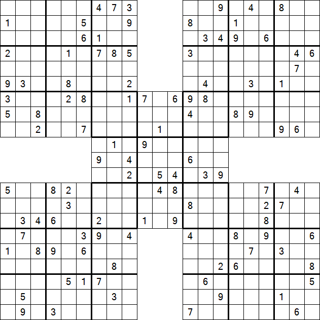Samurai Sudoku - Difficile