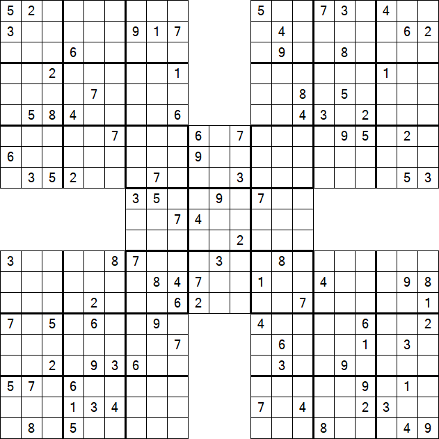Samurai Sudoku - Difficile