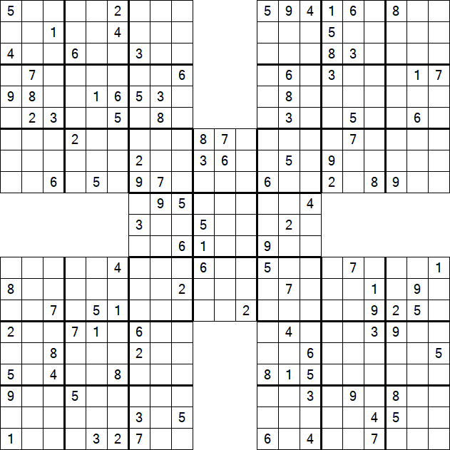 Samurai Sudoku - Difficile