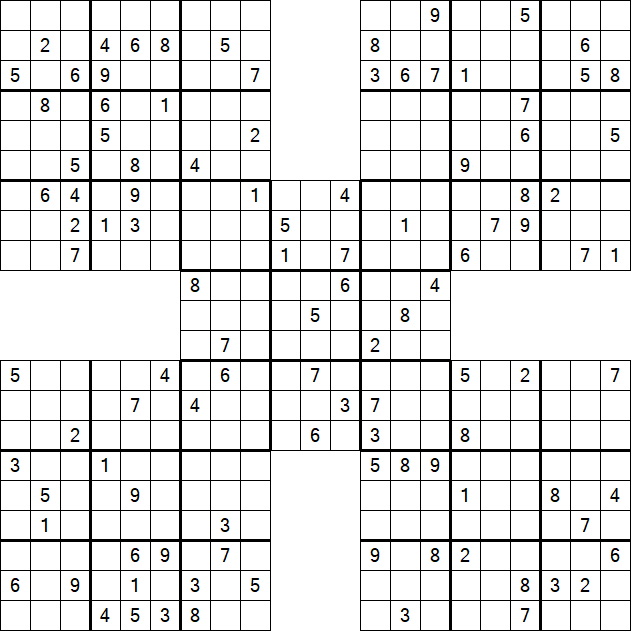 Samurai Sudoku - Difficile