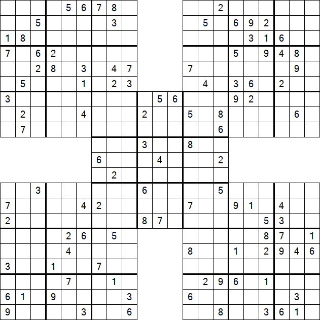 Samurai Sudoku - Difficile