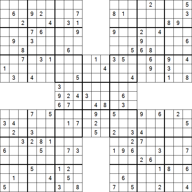 Samurai Sudoku - Difficile