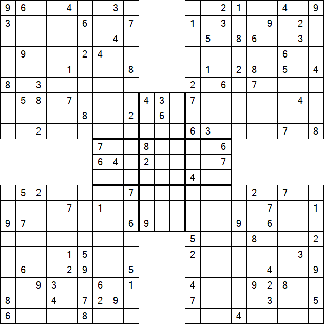 Samurai Sudoku - Difficile
