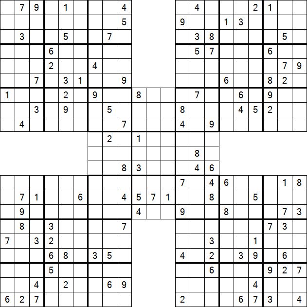 Samurai Sudoku - Difficile