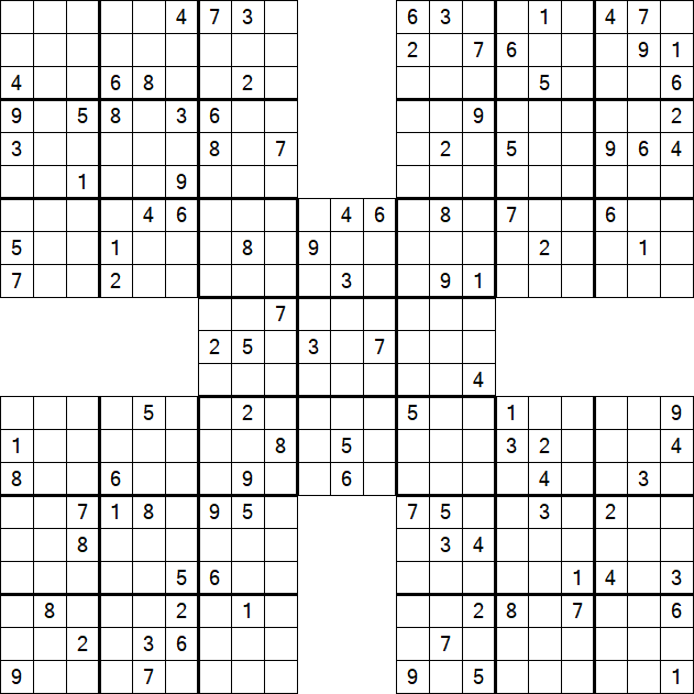 Samurai Sudoku - Difficile