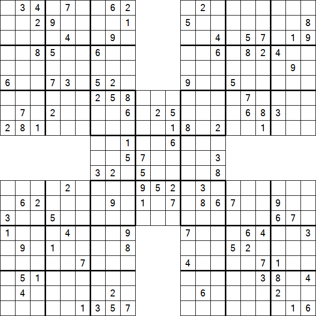 Samurai Sudoku - Difficile