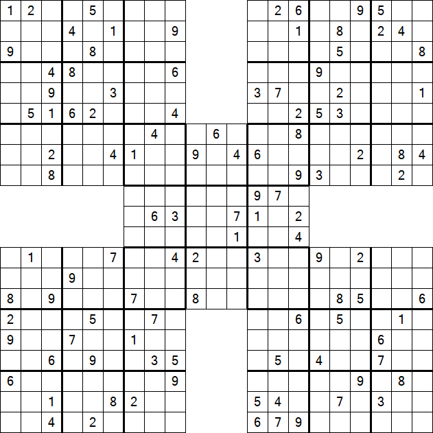 Samurai Sudoku - Difficile