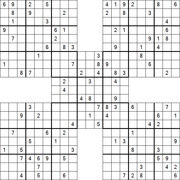 Samurai Sudoku - Difficile