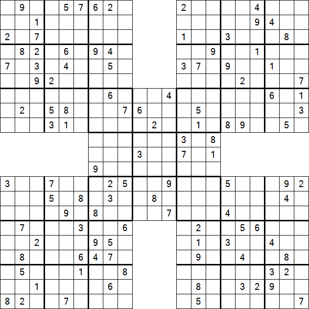 Samurai Sudoku - Difficile