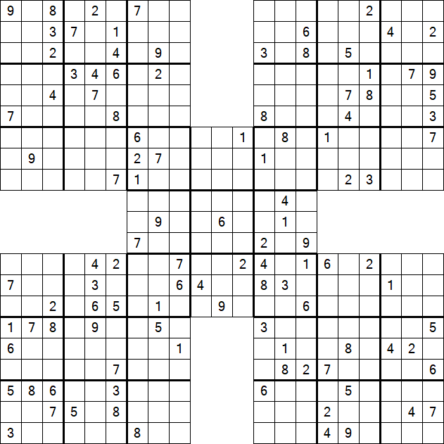 Samurai Sudoku - Difficile