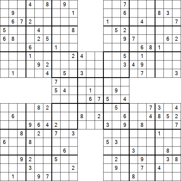 Samurai Sudoku - Difficile