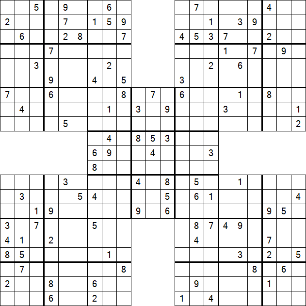Samurai Sudoku - Difficile
