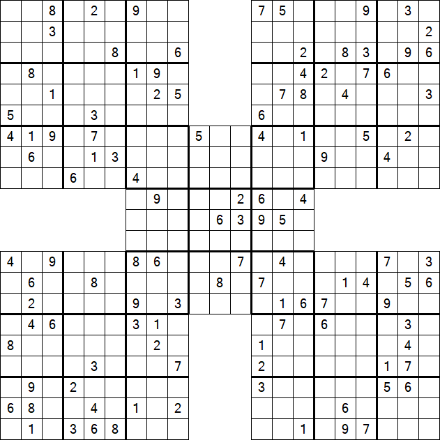 Samurai Sudoku - Difícil
