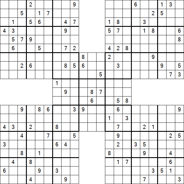 Samurai Sudoku - Difícil