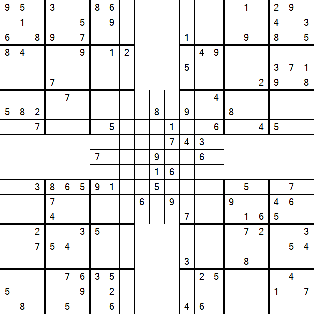 Samurai Sudoku - Difícil