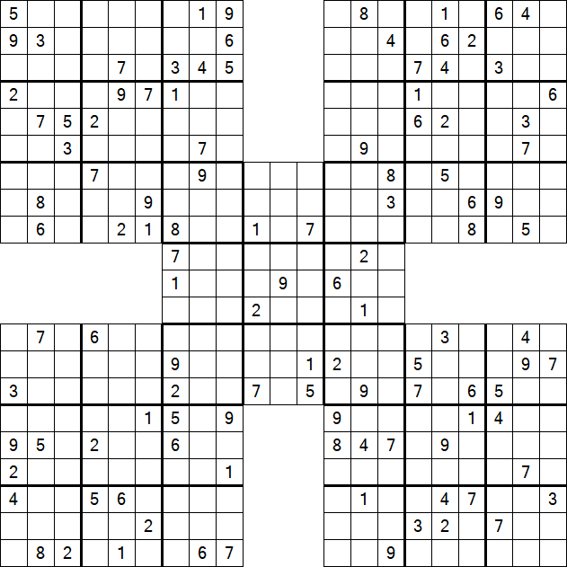 Samurai Sudoku - Difícil