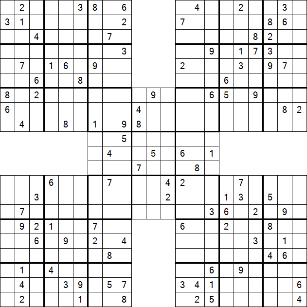 Samurai Sudoku - Difícil