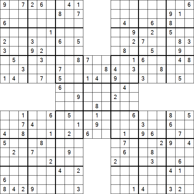 Samurai Sudoku - Difficile