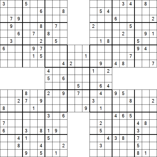 Samurai Sudoku - Difficile