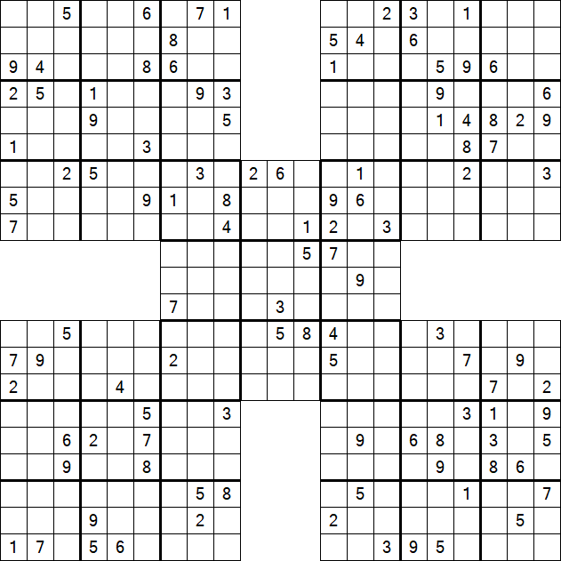 Samurai Sudoku - Difficile
