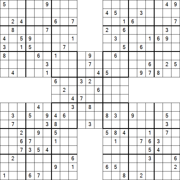 Samurai Sudoku - Difficile