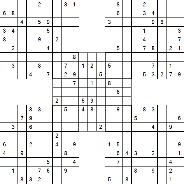 Samurai Sudoku - Difficile