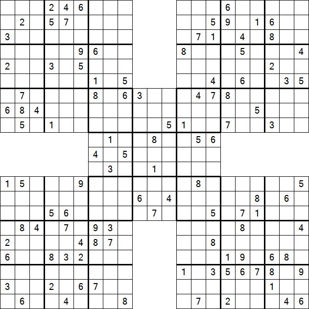 Samurai Sudoku - Difficile