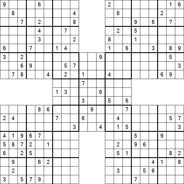 Samurai Sudoku - Difficile