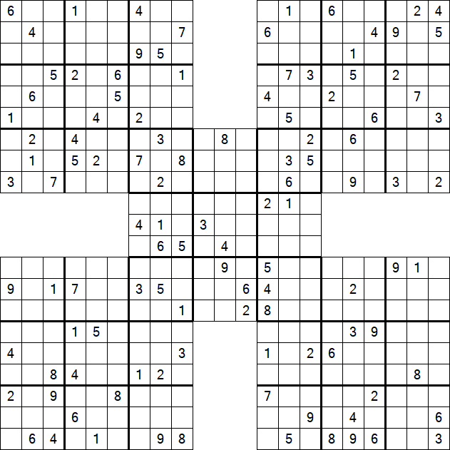 Samurai Sudoku - Difficile