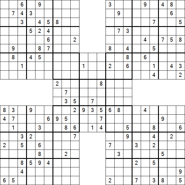 Samurai Sudoku - Difficile