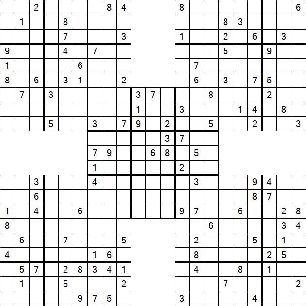 Samurai Sudoku - Difficile