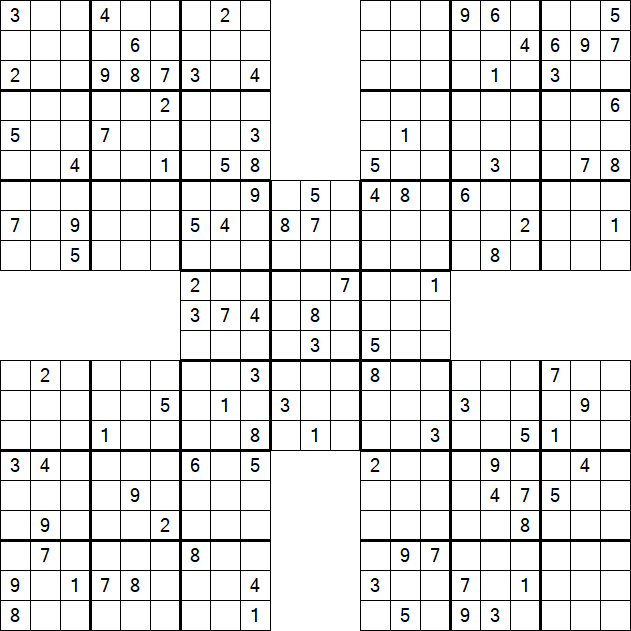 Samurai Sudoku - Difficile