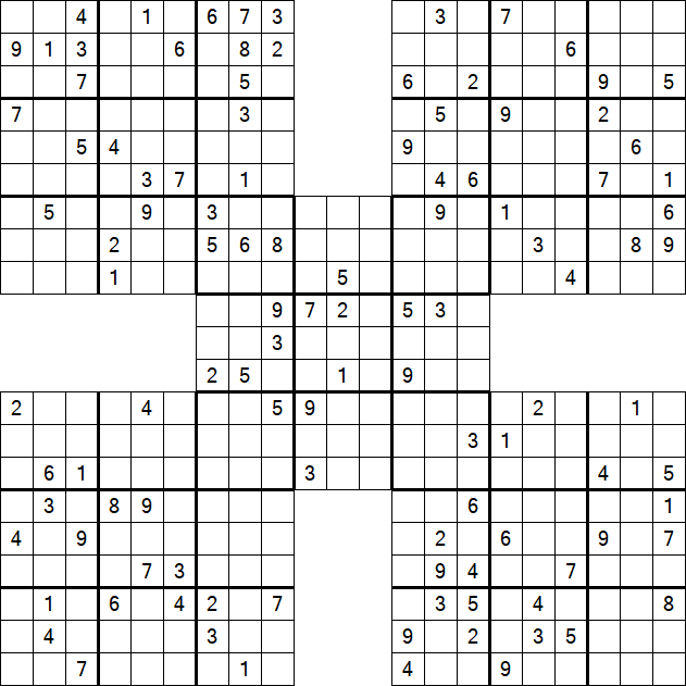 Samurai Sudoku - Difficile