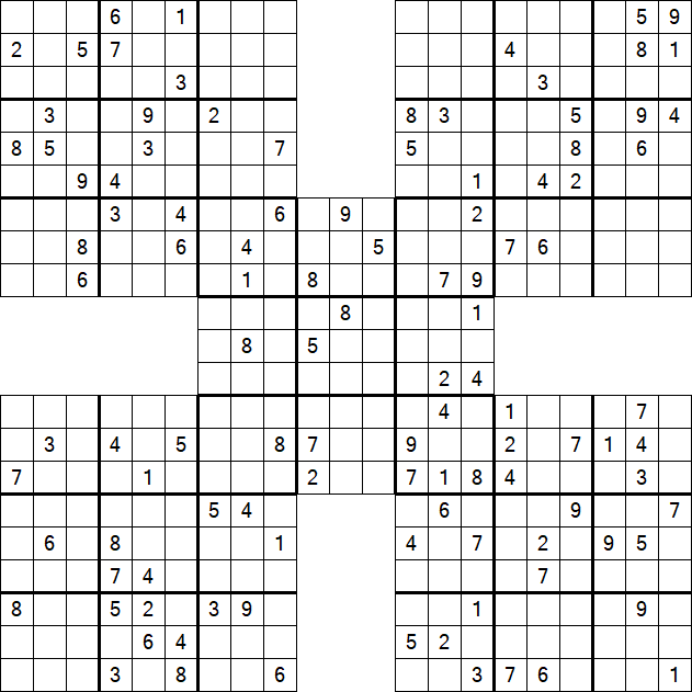Samurai Sudoku - Difficile
