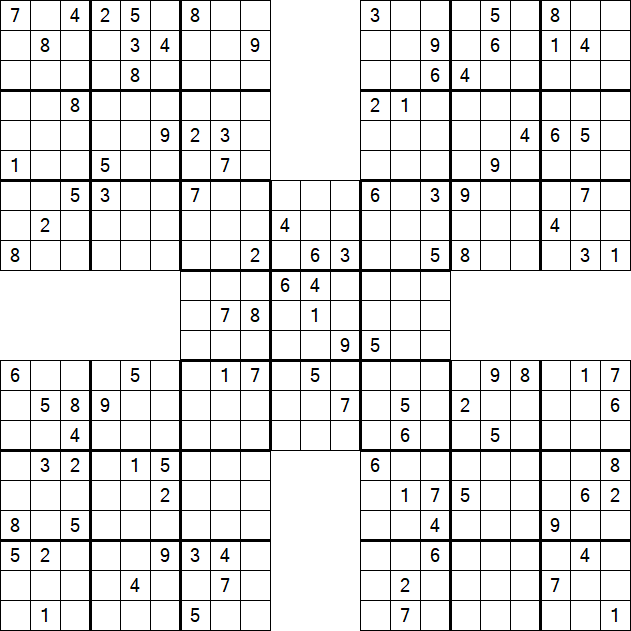 Samurai Sudoku - Difficile