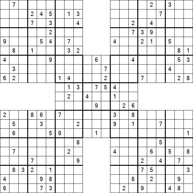 Samurai Sudoku - Difficile