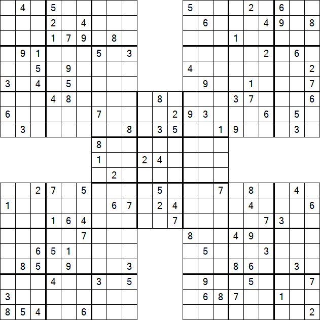 Samurai Sudoku - Difficile