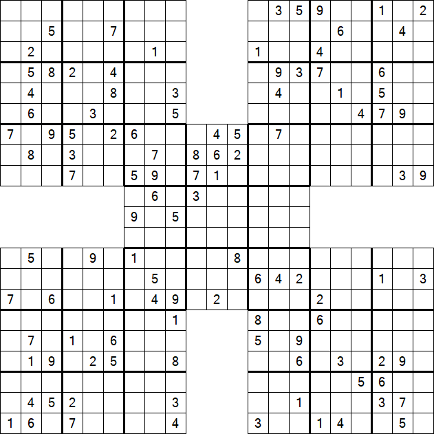 Samurai Sudoku - Difficile